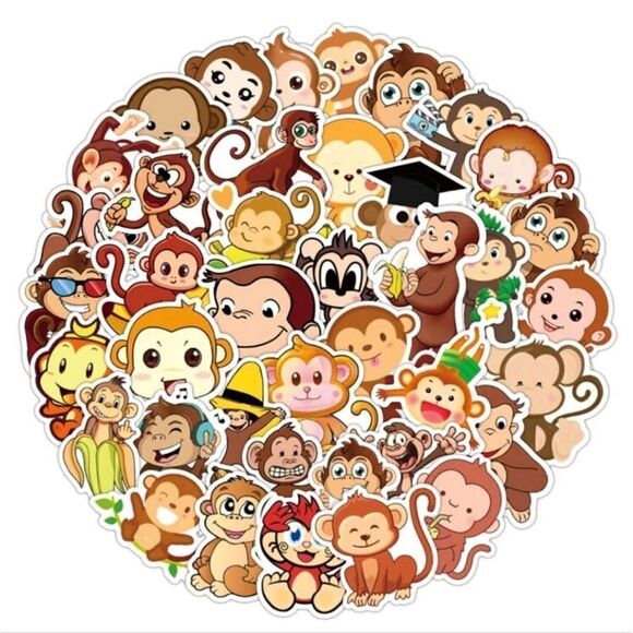 Assorted Monkey 🐒 Stickers - Picture 1 of 6